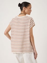 Hush White Petra Stripe Cotton Slub Tank - Image 2 of 5
