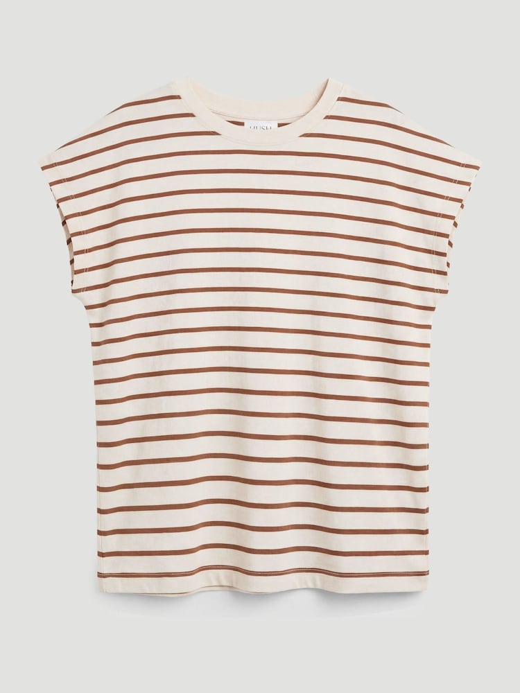 Hush White Petra Stripe Cotton Slub Tank - Image 5 of 5