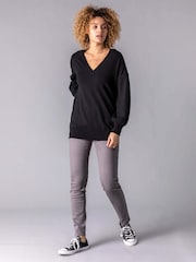 Roman Black V-Neck Long Sleeve Jumper - Image 3 of 4