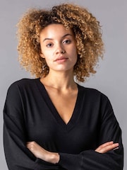 Roman Black V-Neck Long Sleeve Jumper - Image 4 of 4