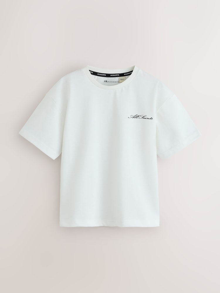 smALLSAINTS Black/White Script Crew Neck Relaxed T-Shirts 3 Pack - Image 2 of 7 smALLSAINTS Black/White Script Crew Neck Relaxed T-Shirts 3 Pack - Image 2 of 7