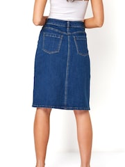 Roman Blue A-Line Knee Length Denim Skirt - Image 2 of 4