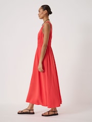 Hush Red Air Flow Gathered Straps Midi Dress - Image 3 of 6