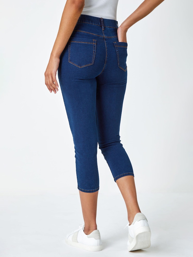Roman Dark Blue Cropped Denim Jeggings - Image 2 of 5