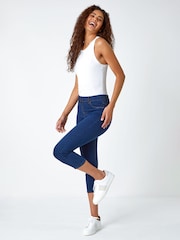 Roman Dark Blue Cropped Denim Jeggings - Image 4 of 5