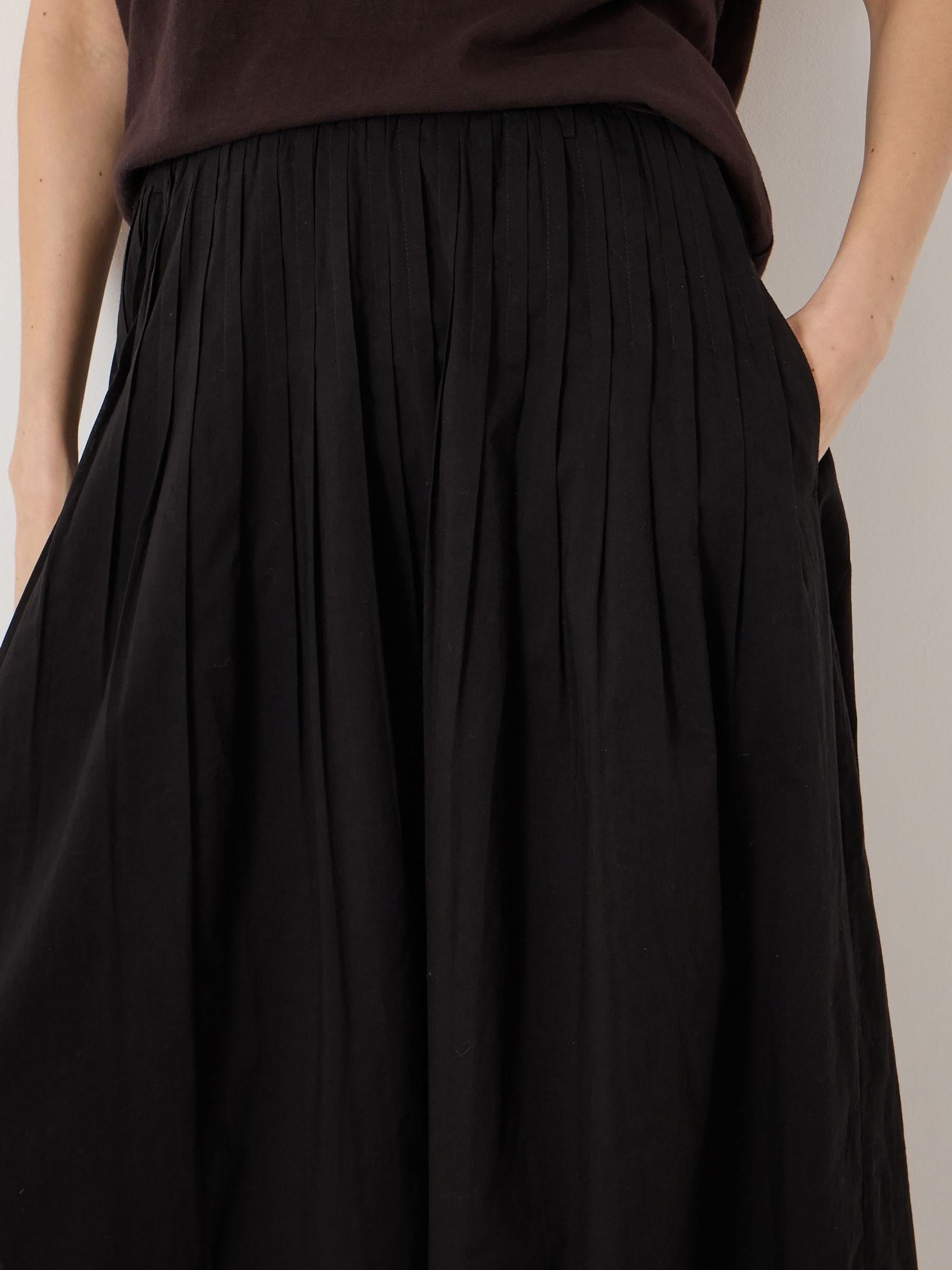 Buy Hush Black Maddie Pleated Cotton Voile Midi Skirt from Next USA
