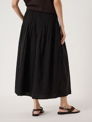 Hush Black Maddie Pleated Cotton Voile Midi Skirt - Image 5 of 7