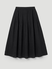 Hush Black Maddie Pleated Cotton Voile Midi Skirt - Image 7 of 7