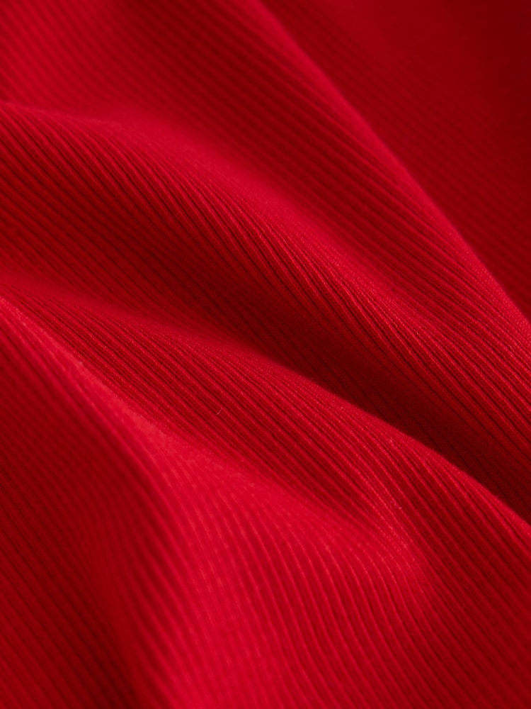 Red Trim Hardware Detail Racer Ribbed Vest Top - Image 2 of 3 Red Trim Hardware Detail Racer Ribbed Vest Top - Image 2 of 3