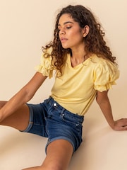 Roman Blue Turned Hem Denim Shorts - Image 4 of 4
