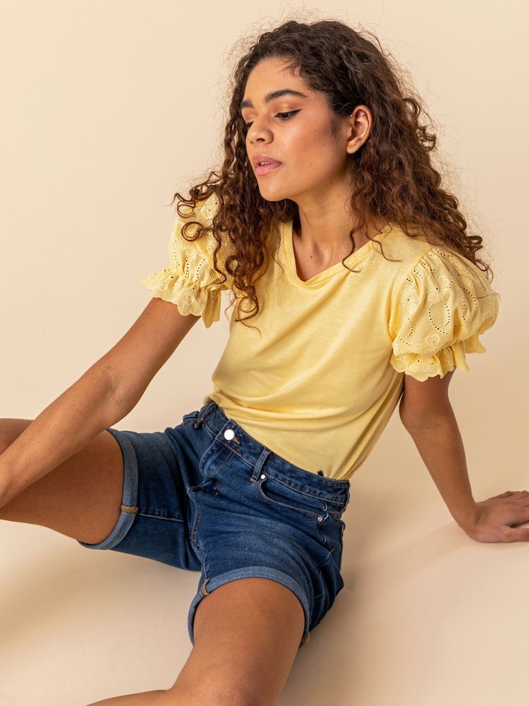 Roman Blue Turned Hem Denim Shorts - Image 4 of 4