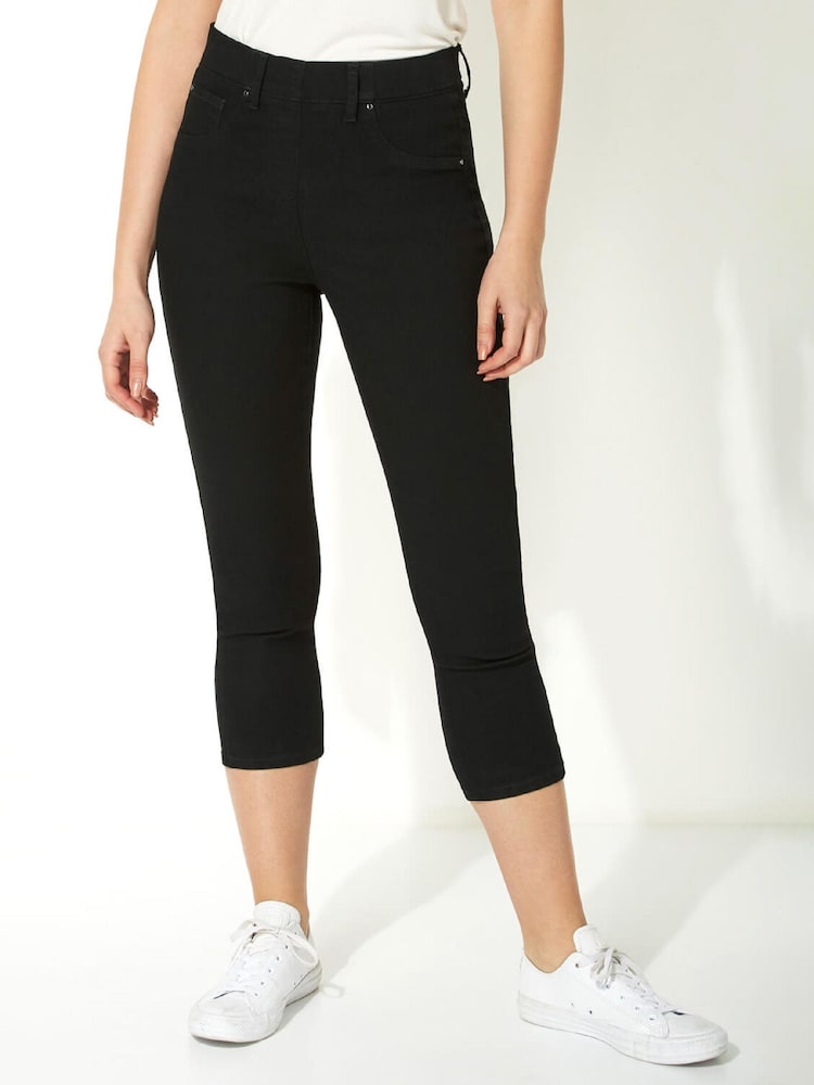 Roman Black Cropped Denim Jeggings - Image 1 of 3
