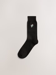 Black Duke of Edinburgh Embroidered Socks 3 Pack - Image 5 of 7