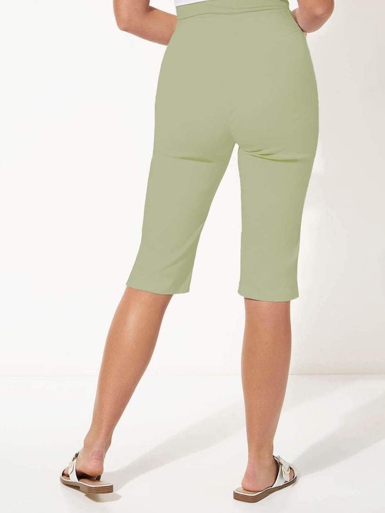 Roman khaki Green Knee Length Stretch Shorts - Image 2 of 4