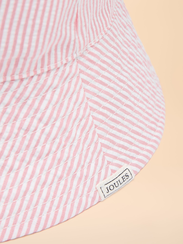 Joules Girls' Bayley White Floral Reversible Floral Bucket Hat - Image 2 of 3