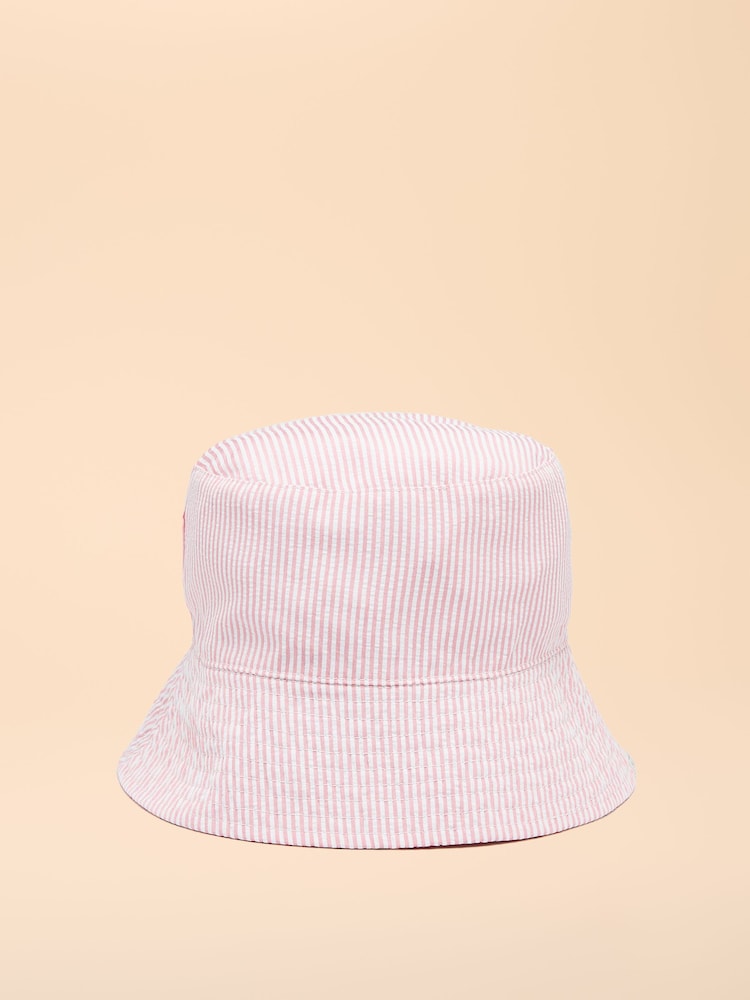 Joules Girls' Bayley White Floral Reversible Floral Bucket Hat - Image 3 of 3