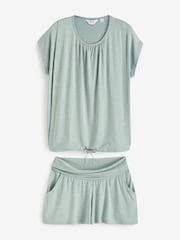 Seraphine Green Maternity & Nursing T-Shirt and Shorts Set - Image 1 of 3