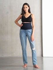Seraphine Blue Post Maternity Boyfriend Jeans - Image 1 of 6