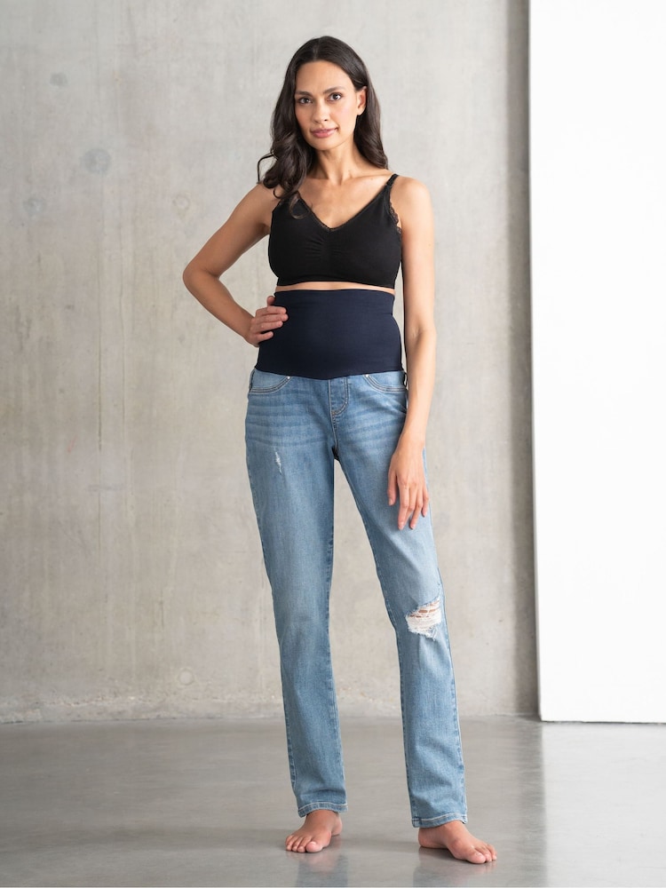 Seraphine Blue Post Maternity Boyfriend Jeans - Image 1 of 6