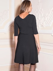 Seraphine Zoella Open Neck Knitted Nursing Black Dress - Image 2 of 8