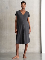 Seraphine Black Midi Birthing and Maternity Dress - Image 1 of 6