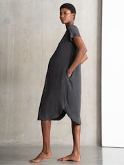 Seraphine Black Midi Birthing and Maternity Dress - Image 2 of 6