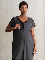 Seraphine Black Midi Birthing and Maternity Dress - Image 4 of 6