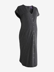 Seraphine Black Midi Birthing and Maternity Dress - Image 6 of 6