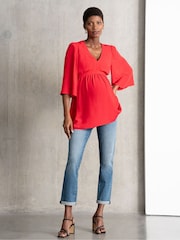 Seraphine Blue Relaxed Slim Overbump Maternity 100% Cotton Jeans - Image 5 of 5