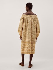Monsoon Yellow Ari Bardot Floral Midi Dress - Image 3 of 4