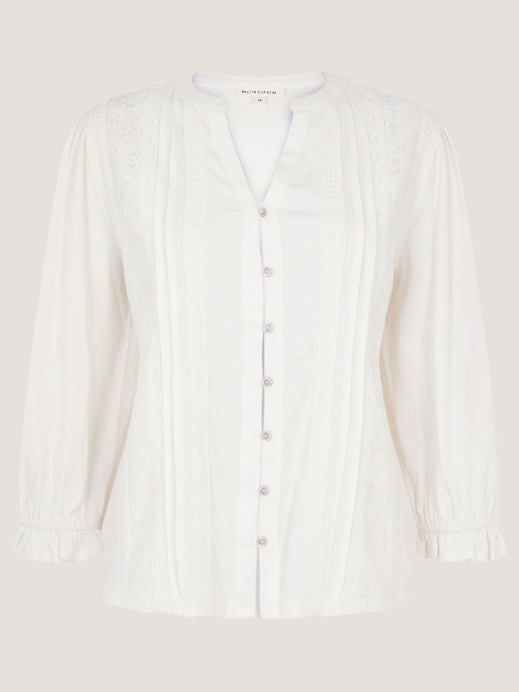 Monsoon Leila Lace Trim Shirt - Imagen 5 de 5