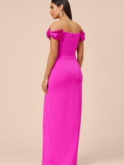 Adrianna Papell Pink Stretch Crepe Column Gown - Image 2 of 6