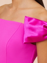 Adrianna Papell Pink Stretch Crepe Column Gown - Image 4 of 6