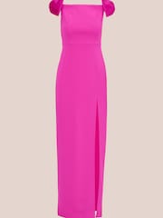 Adrianna Papell Pink Stretch Crepe Column Gown - Image 5 of 6