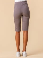 Roman Light Brown Knee Length Stretch Shorts - Image 2 of 4
