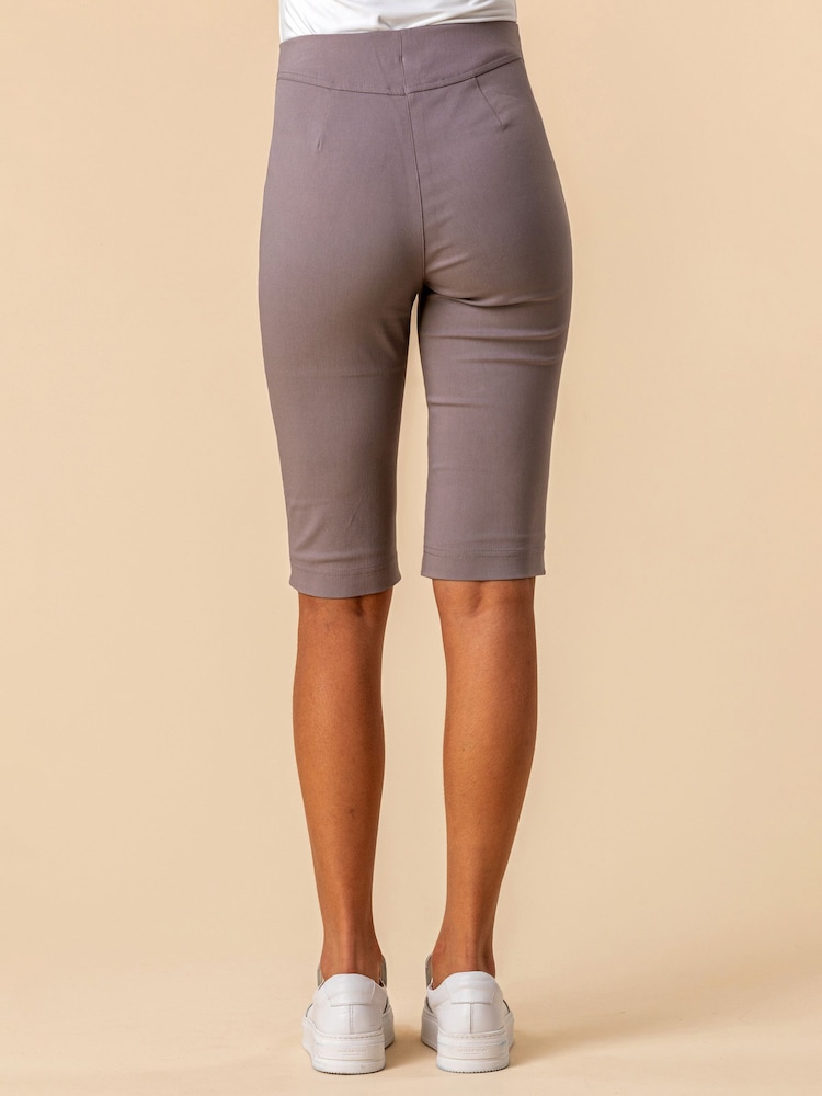 Roman Light Brown Knee Length Stretch Shorts - Image 2 of 4