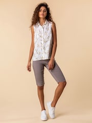 Roman Light Brown Knee Length Stretch Shorts - Image 3 of 4