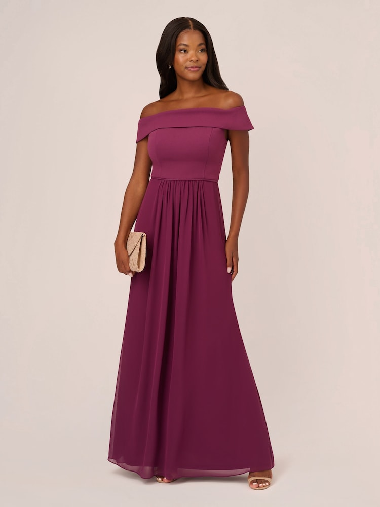 Adrianna Papell Crepe Chiffon Gown - Image 1 of 7