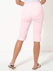 Roman Light Pink Knee Length Stretch Shorts - Image 2 of 3