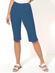 Roman Mid Blue Knee Length Stretch Shorts - Image 2 of 4