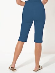 Roman Mid Blue Knee Length Stretch Shorts - Image 3 of 4