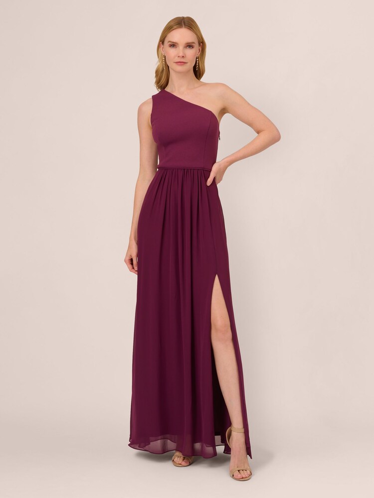 Adrianna Papell One Shoulder Chiffon Gown - Image 1 of 1