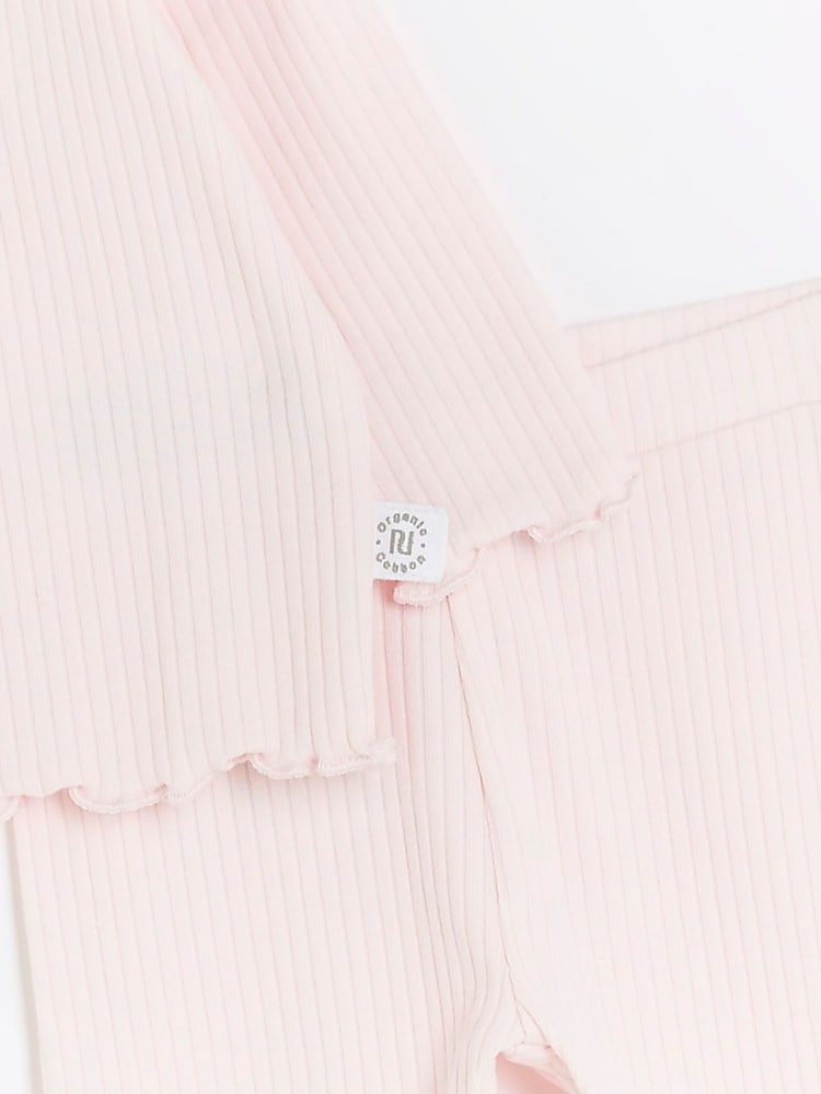 River Island Pink Baby Girls 100% Cotton Frill Rib Set - Image 5 of 5 River Island Pink Baby Girls 100% Cotton Frill Rib Set - Image 5 of 5
