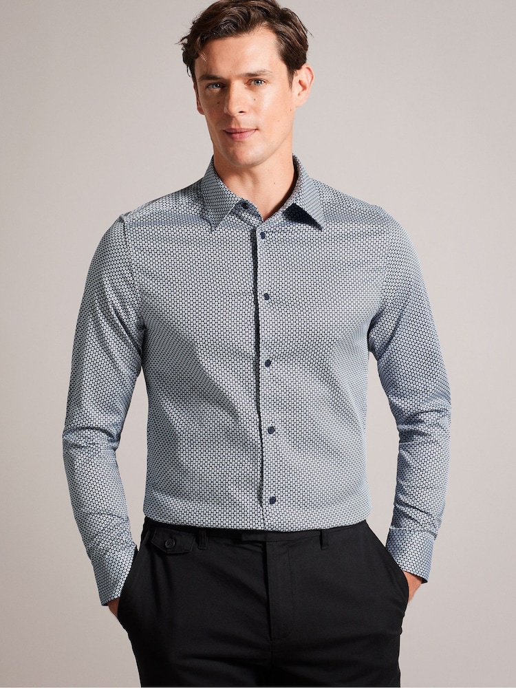 Ted Baker Blue Faenza Geo Shirt - Image 1 of 6