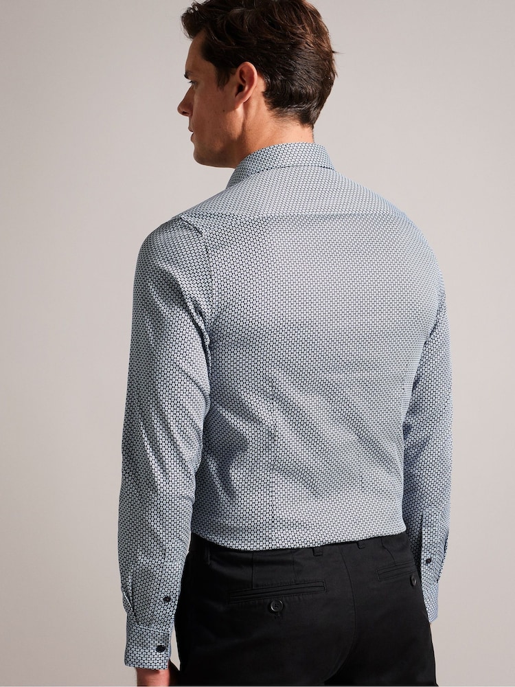 Ted Baker Blue Faenza Geo Shirt - Image 2 of 6