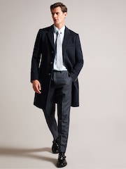 Ted Baker Blue Rueby Wool Blend City Coat - Image 3 of 6