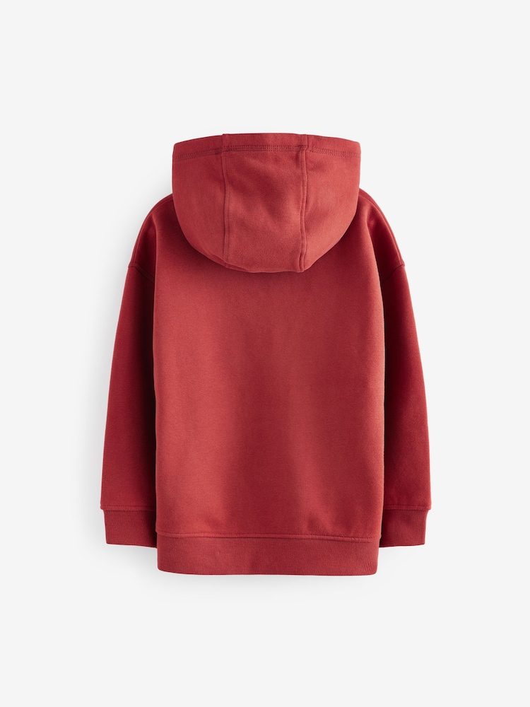Rust Red Plain Jersey Hoodie (3-16yrs) - Image 2 of 4