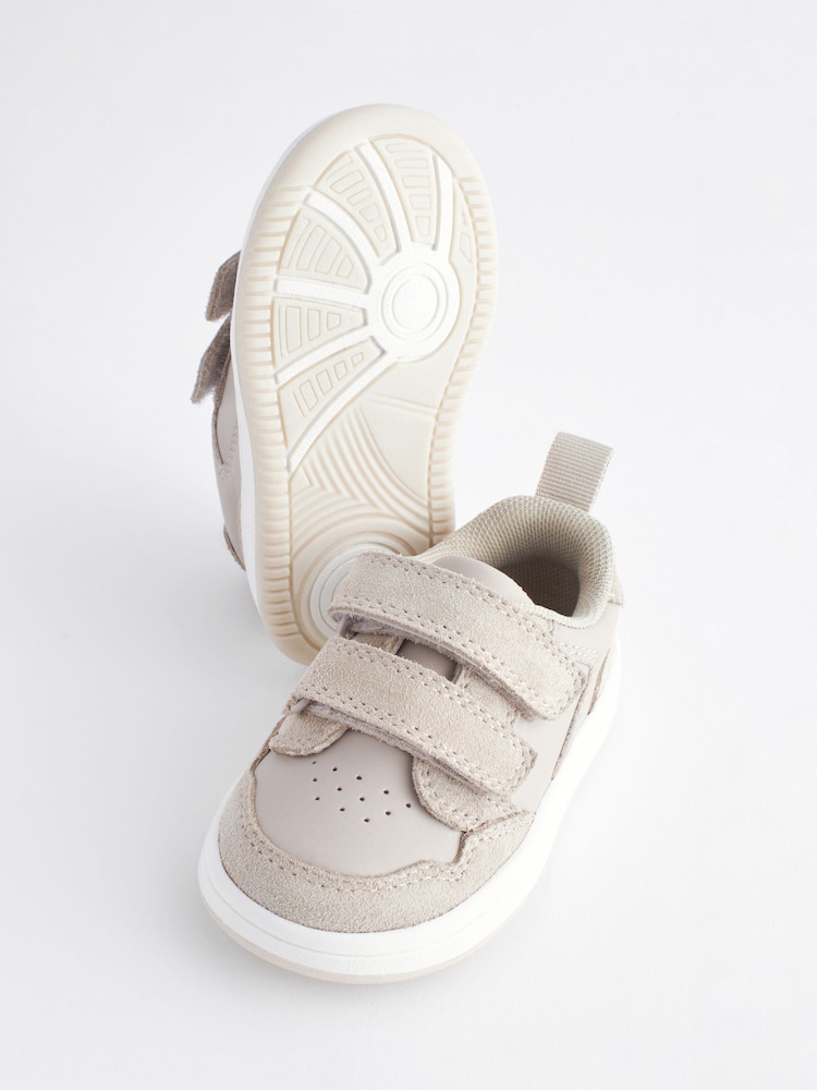 Neutral Standard Fit (F) Baby Touch Fastening Leather First Walker Shoes - Image 4 of 6