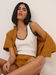 Nobodys Child Cream Crochet Trim Vest - Image 2 of 5