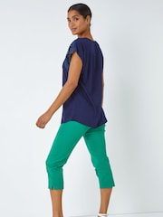 Roman Blue Palm Print Burnout T-Shirt - Image 3 of 5